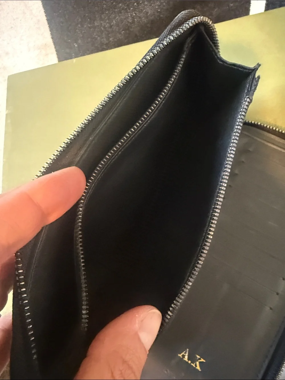 Preowned Louis Vuitton Black Embossed Monogram Zip Wallet